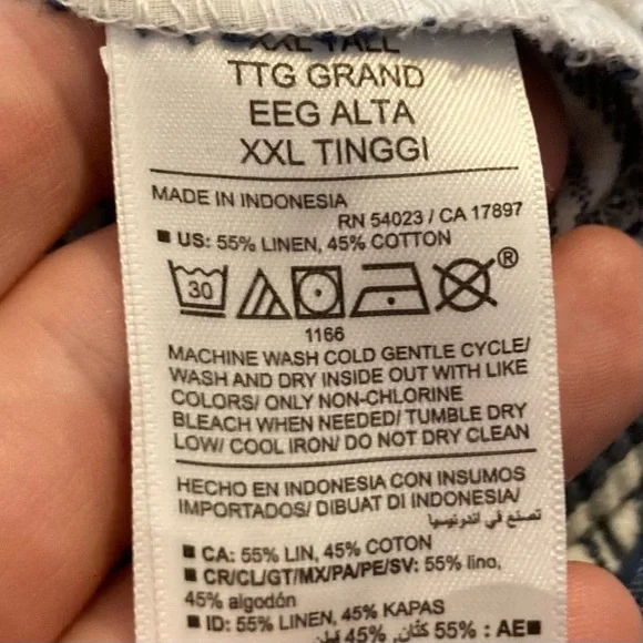 Nwot Old Navy Blue High-Waisted Striped Linen-Blend Wide-Leg Pants XXL Tall - Picture 5 of 10